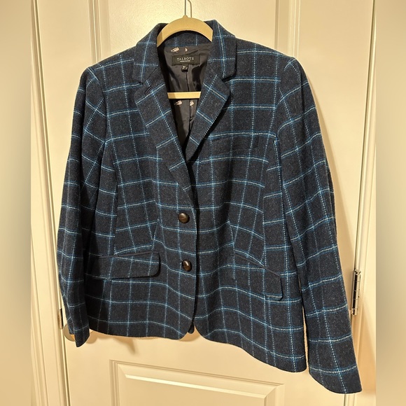 Talbots Jackets & Blazers - Talbots Wool Blue Plaid Blazer